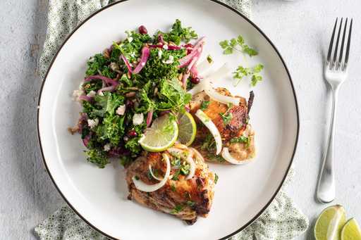 Roast chicken with a side salad by Chef Claudia Sandoval