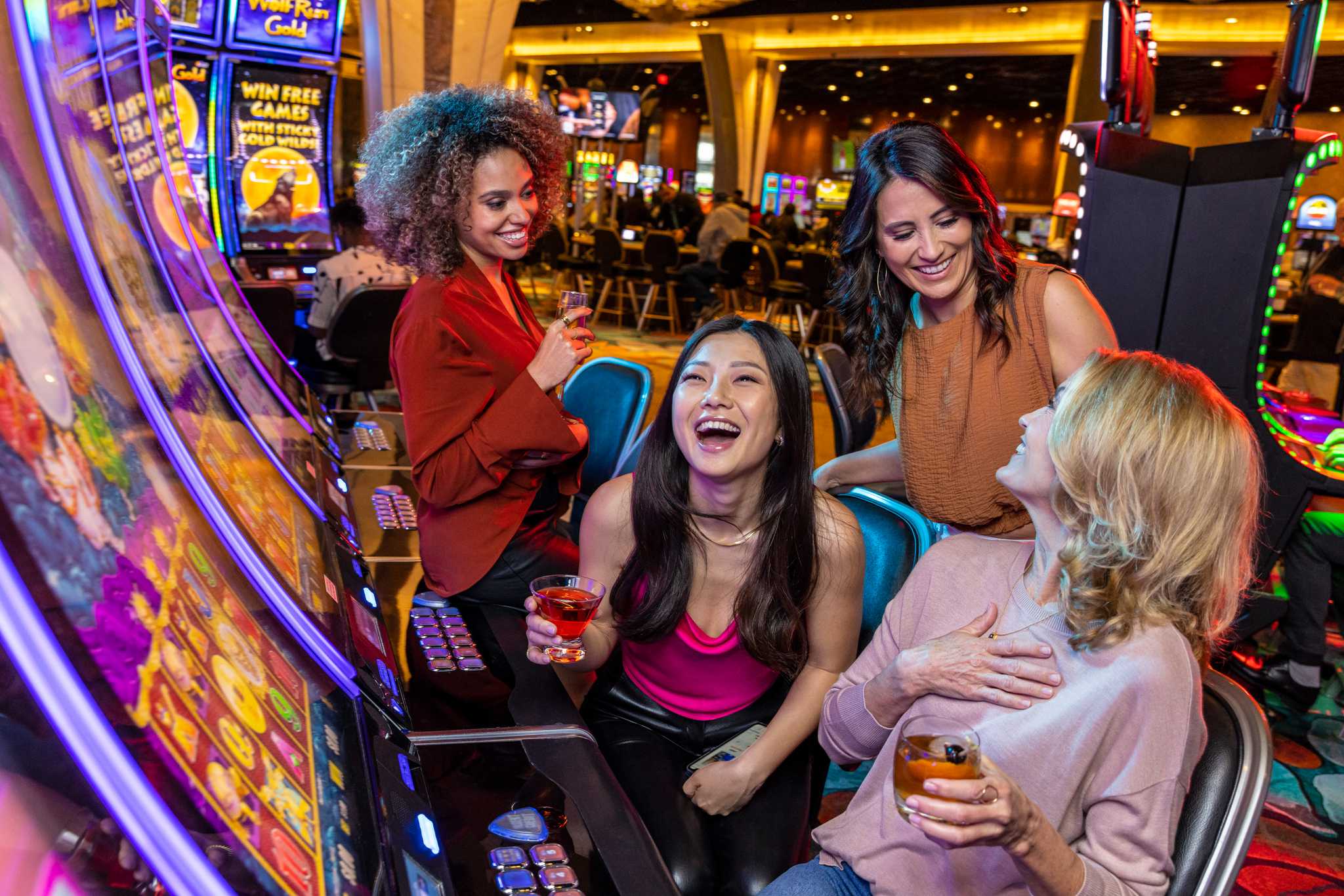 Jamul Casino's dynamic slot machines offering a wide variety of themes, colors, and exciting gameplay for an immersive gaming experience.