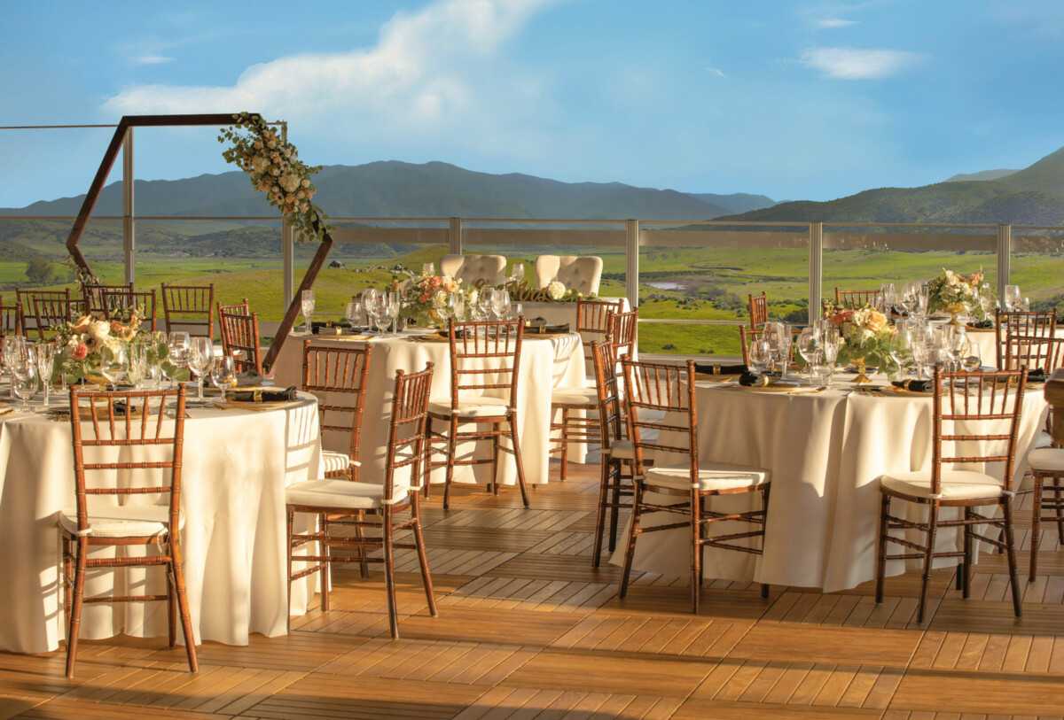 Tables set for an San Diego wedding at Jamul Casino.